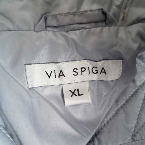 +NEW Via Spiga XL Cargo Zig Zag Quilted Zip up Jacket in Moonstone Light Blue - Picture 11 of 13